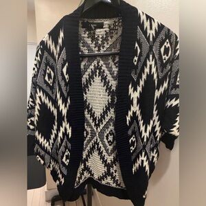 Forever 21 Black and White Aztec Cardigan